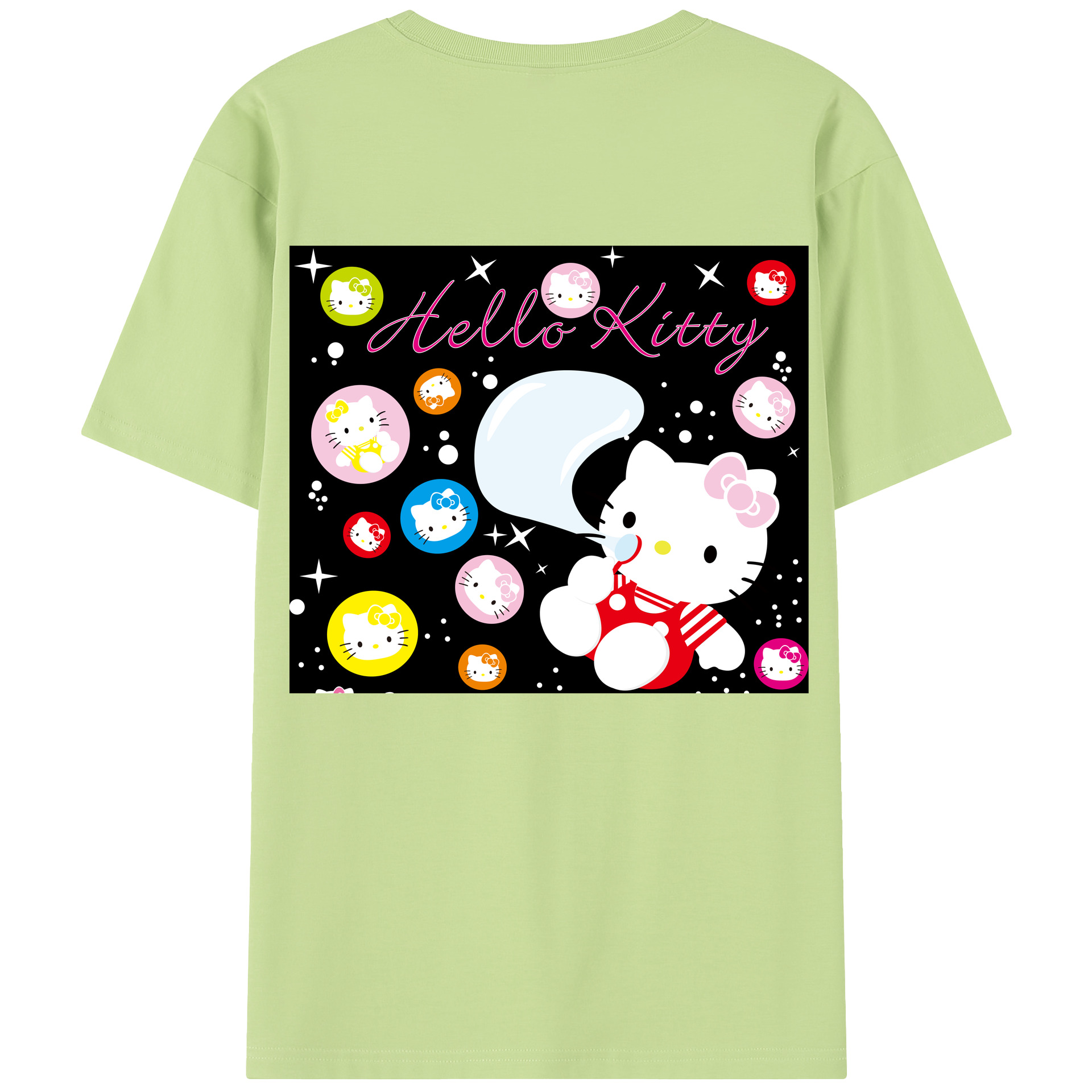 （画像用） Hello Kitty ハローキティ 綿100％半袖Tシャツ（背面プリント）